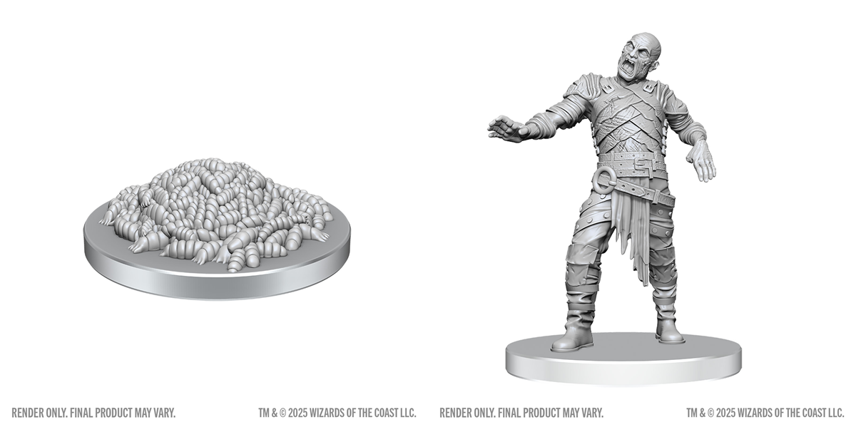 Dungeons & Dragons Nolzurs Miniatures: Wave 28 - Swarm Of Rot Grubs & Rot Grub Victim