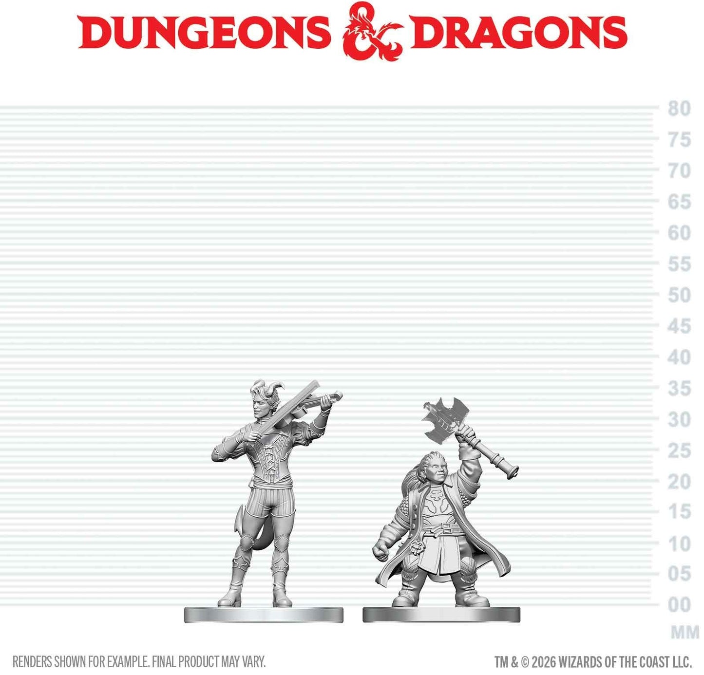 Dungeons & Dragons Nolzurs Miniatures: Wave 29 - Tiefling Bard & Dwarf Cleric