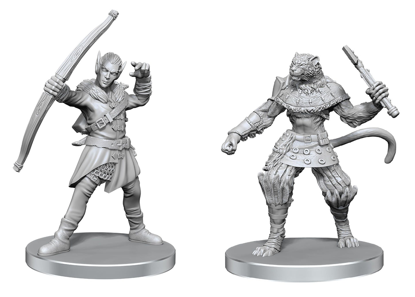 Pathfinder Battles Miniatures: Wave 26 - Elf Hunter & Catfolk Bandit