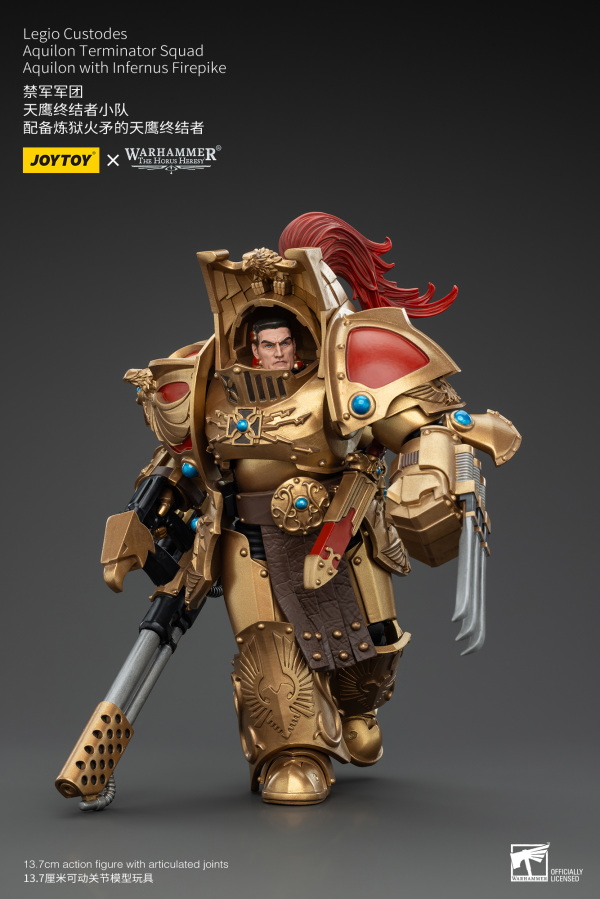JOYTOY: Warhammer Horus Heresy: Legio Custodes - Aquilon Terminator Squad Aquilon with Infernus Firepike