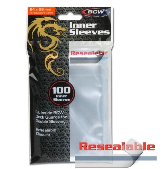BCW: Regular Resealable Inner Sleeves 100 Pack