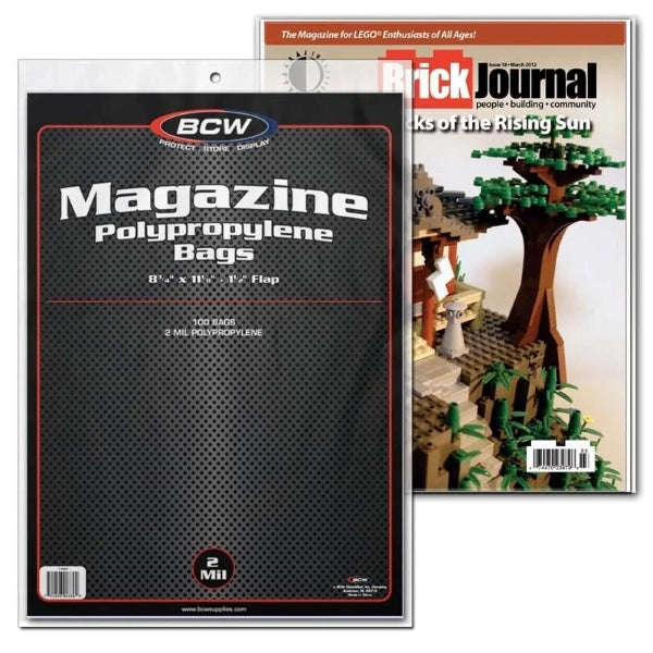 BCW: Magazine Bags 2 Mil Polypropylene 100 Pack