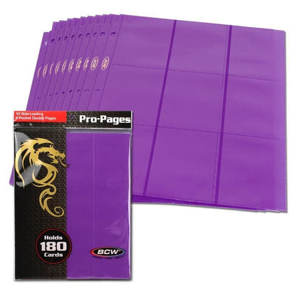 BCW: Side Loading 18-Pocket Pages - Purple