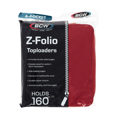 BCW:  Z-Folio 4-Pocket Toploaders Album - Red