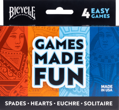 Bicycle 4-Game Pack: Hearts/Spades/Euchre/Solitaire