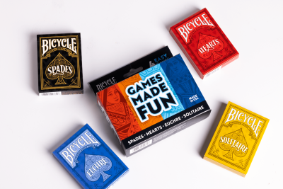 Bicycle 4-Game Pack: Hearts/Spades/Euchre/Solitaire