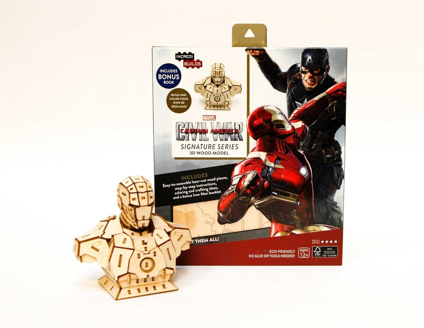 Iron Man Deluxe Book And 3D Wood Model