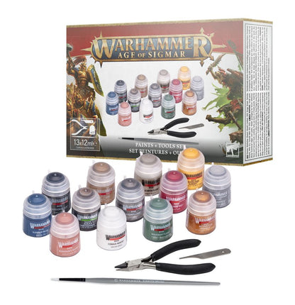 Warhammer Age Of Sigmar: Paints + Tools Set