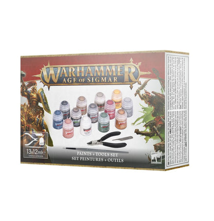 Warhammer Age Of Sigmar: Paints + Tools Set