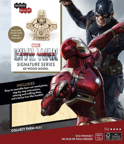 Iron Man Deluxe Book And 3D Wood Model