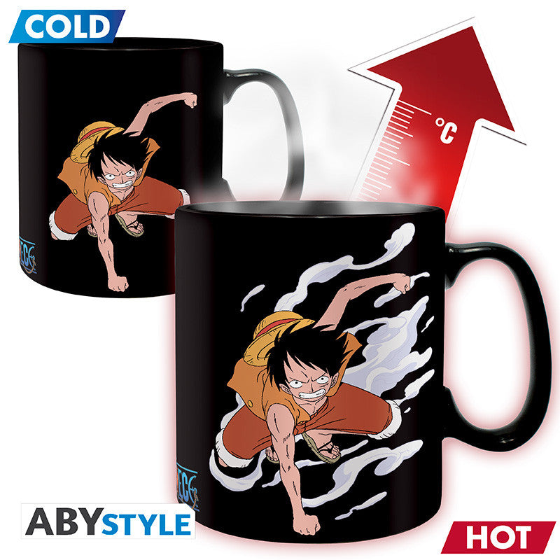 One Piece: Heat Change 460ml Mug - Luffy & Ace