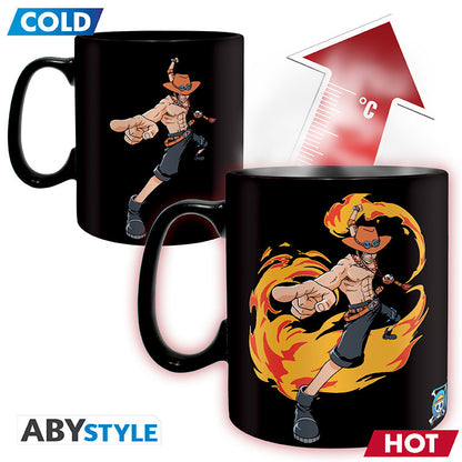 One Piece: Heat Change 460ml Mug - Luffy & Ace
