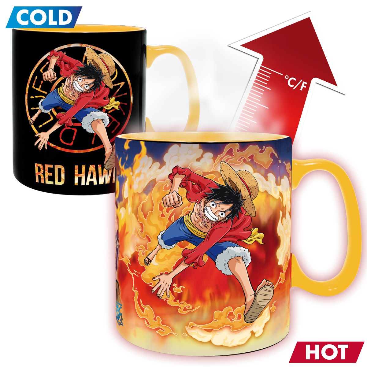 One Piece: Heat Change 460ml Mug - Luffy & Sabo