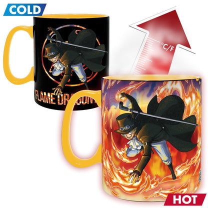 One Piece: Heat Change 460ml Mug - Luffy & Sabo