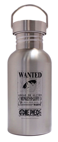 One Piece: Canteen Steel Bottle - Wanted Luffy