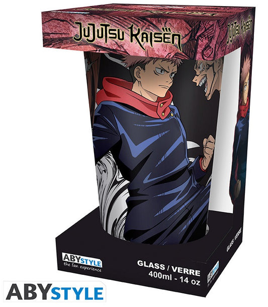 Jujutsu Kaisen: 400ml Large Glass - Itadori Vs Sukuna
