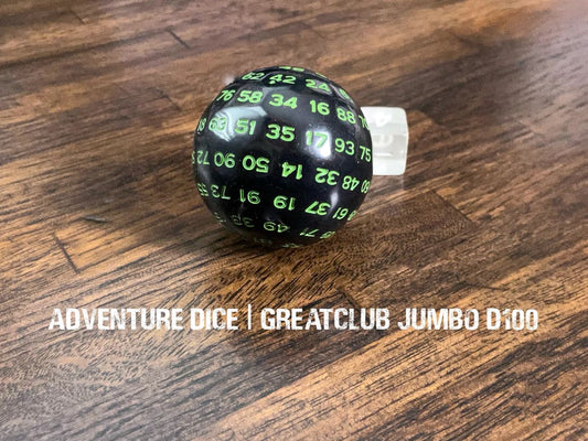 Adventure Dice: D100 Greatclub Jumbo Acrylic