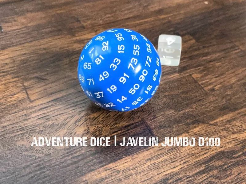 Adventure Dice: D100 Javelin  Jumbo Acrylic