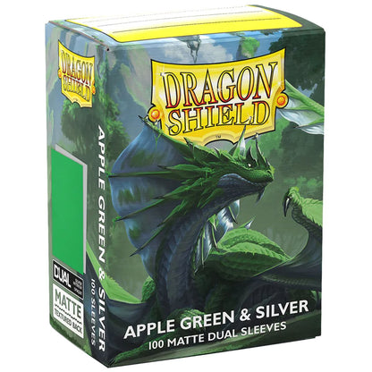 Dragon Shield: Matte Dual Sleeves 100 Count – Apple Green & Silver