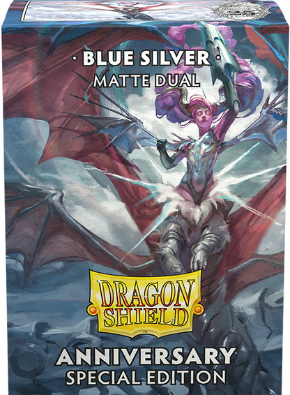 Dragon Shield: Matte Dual Anniversary Special Edition 100 Count – Blue/Silver