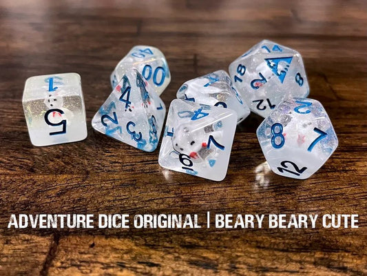 Adventure Dice: 7 Piece Dice Set - Beary Beary Cute