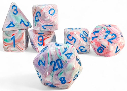 Chessex: 7 Piece Dice Set - Mega Festive Pop Art/Blue