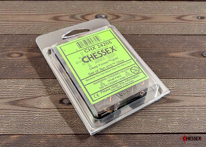 Chessex: 10D10 - Brush Deep Forest/Gold