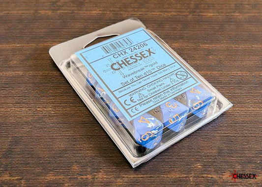Chessex: 10D10 - Brush Wavebreak/Gold