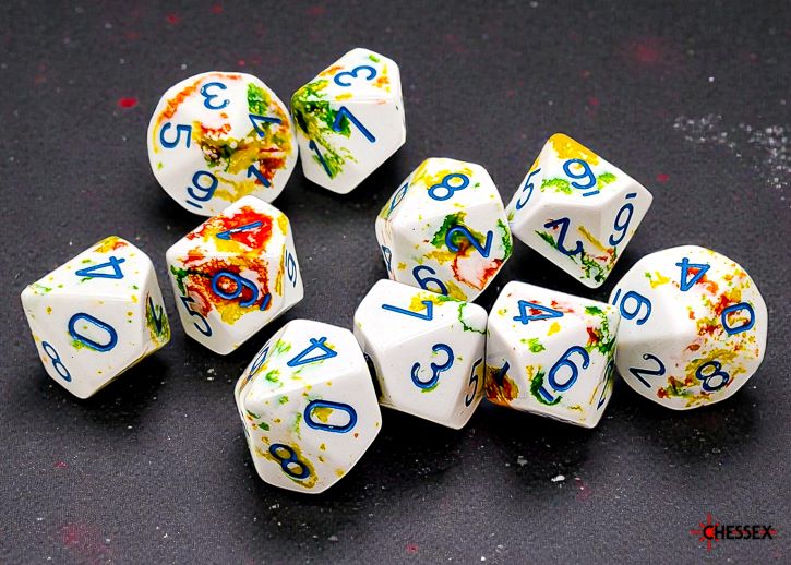 Chessex: 10D10 - Brush Breezy/Blue