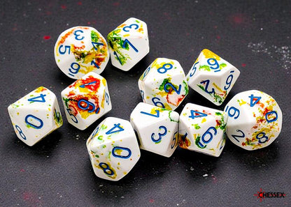Chessex: 10D10 - Brush Breezy/Blue