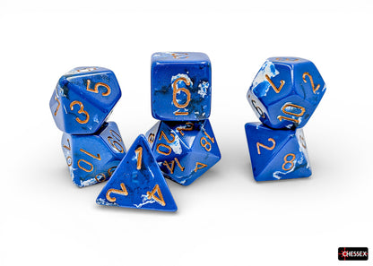Chessex: 7 Piece Dice Set - Brush Wavebreak/Gold