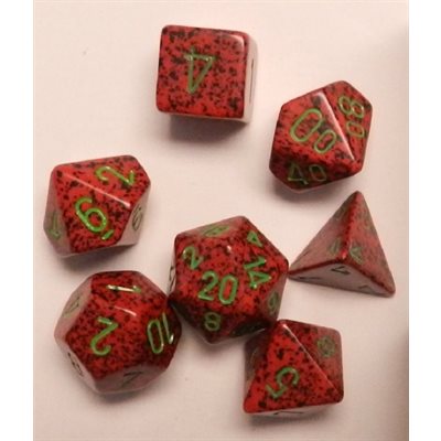 Chessex: 7 Piece Dice Set - Speckled Strawberry