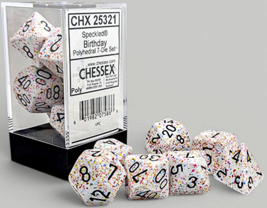 Chessex: 7 Piece Dice Set - Speckled Birthday
