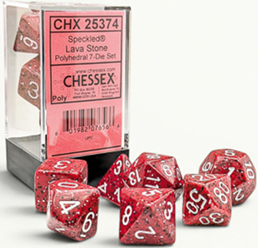 Chessex: 7 Piece Dice Set - Speckled Lava Stone