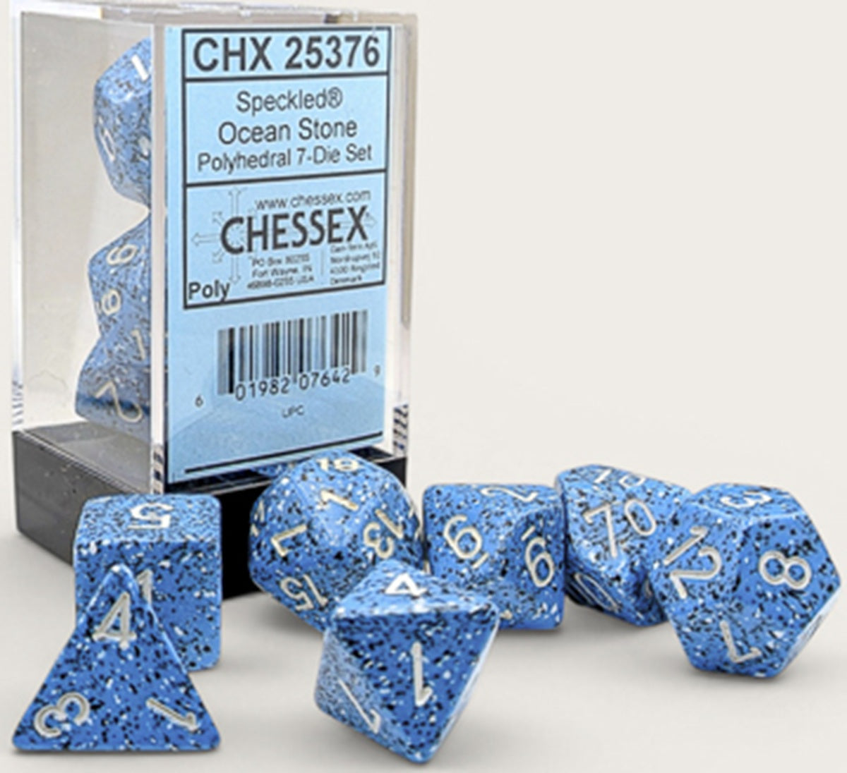 Chessex: 7 Piece Dice Set - Speckled Ocean Stone