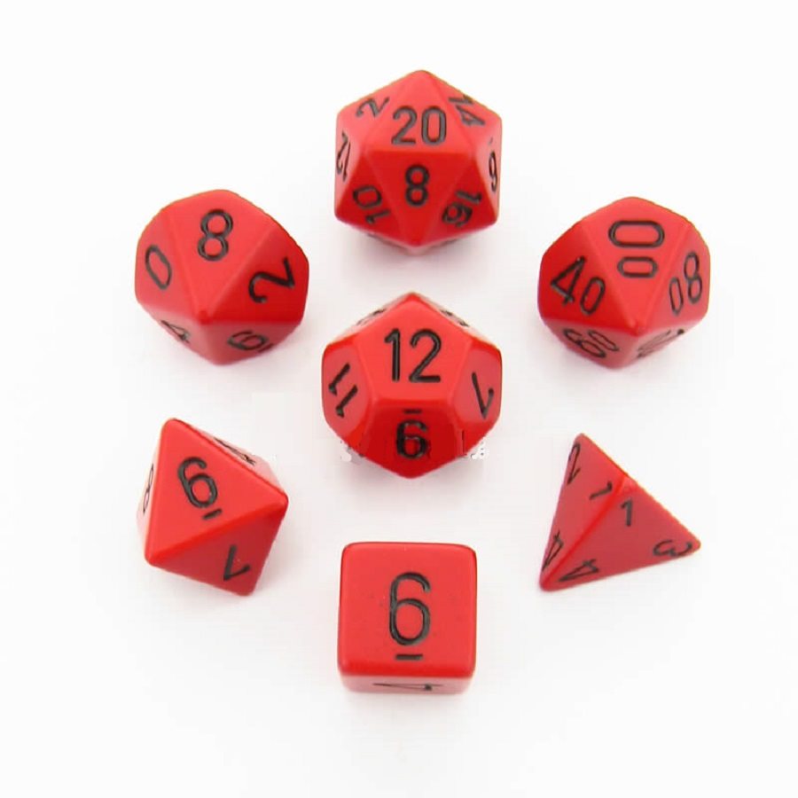Chessex: 7 Piece Dice Set - Opaque Red/Black