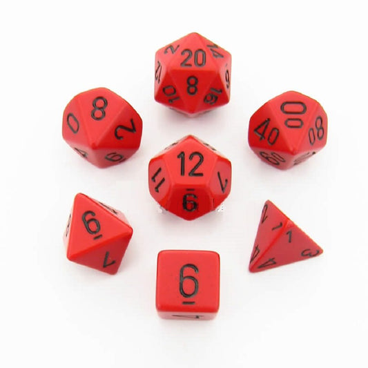 Chessex: 7 Piece Dice Set - Opaque Red/Black