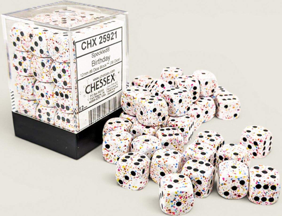 Chessex: 36D6 12MM Dice - Speckled Birthday