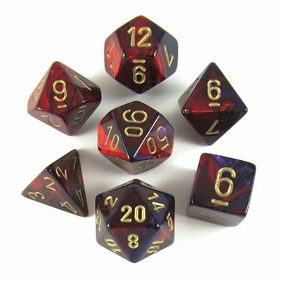Chessex: 7 Piece Dice Set - Gemini Purple-Red/Gold