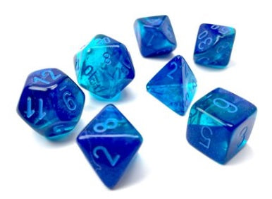 Chessex: 7 Piece Dice Set - Gemini Blue-Blue/Light Blue