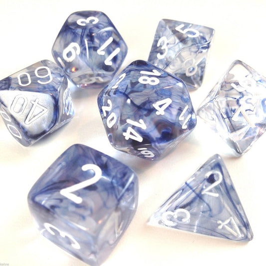 Chessex: 7 Piece Dice Set - Nebula Black/White