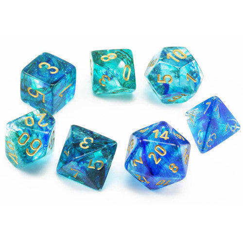 Chessex: 7 Piece Dice Set - Nebula Oceanic/Gold