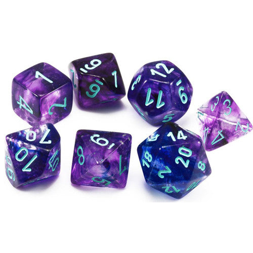 Chessex: 7 Piece Dice Set - Nebula Nocturnal/Blue