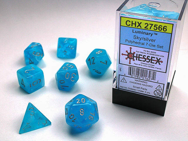 Chessex: 7 Piece Dice Set - Luminary Sky/Silver