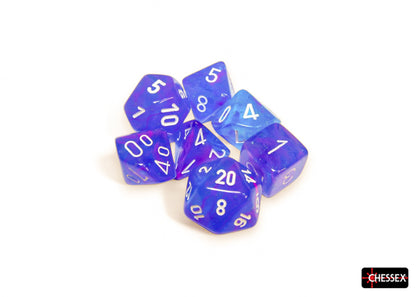 Chessex: 7 Piece Dice Set - Nebula Aura/White Luminary