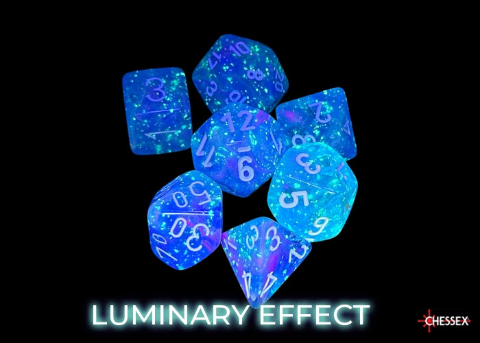 Chessex: 7 Piece Dice Set - Nebula Aura/White Luminary