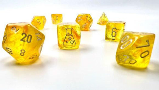 Chessex: 8 Piece Dice Set - Borealis Canary/White Luminary