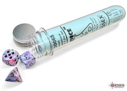 Chessex: 8 Piece Lab Dice Set - Festive Hydrangea/Black