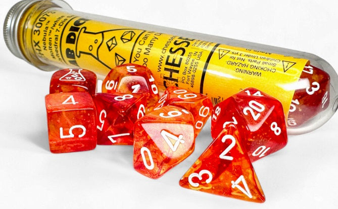 Chessex: 7 Piece Dice Set - Nebula Molten/White