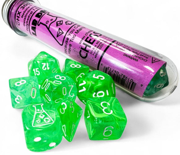 Chessex: 7 Piece Dice Set - Nebula Gelatinous/White